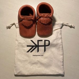 Freshly Picked Cognac Leather Baby Moccasins